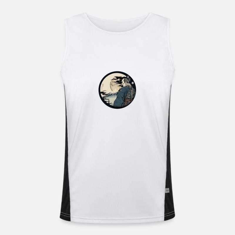Nr. 14 : Japanischer Kunst-Samurai-Kämpfer Ukiyo_e Stil Funktionelles Kontrast-Tank Top für Männer 