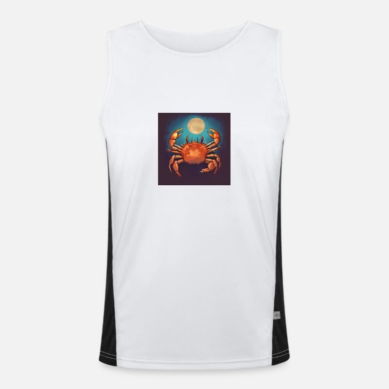 crabsolution - Men's Functional Contrast Tank Top  - white/black