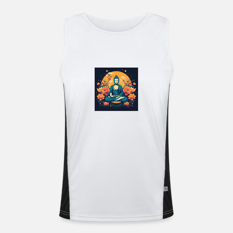 Buddha Artwork Men's Functional Contrast Tank Top 