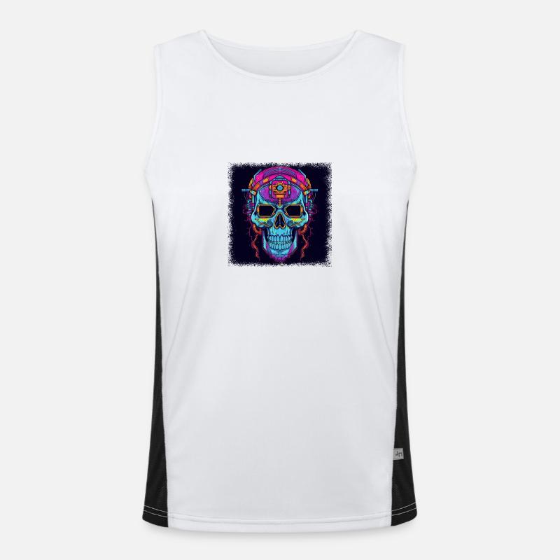 present idea balloons death skull cage spooky Funktionelles Kontrast-Tank Top für Männer 