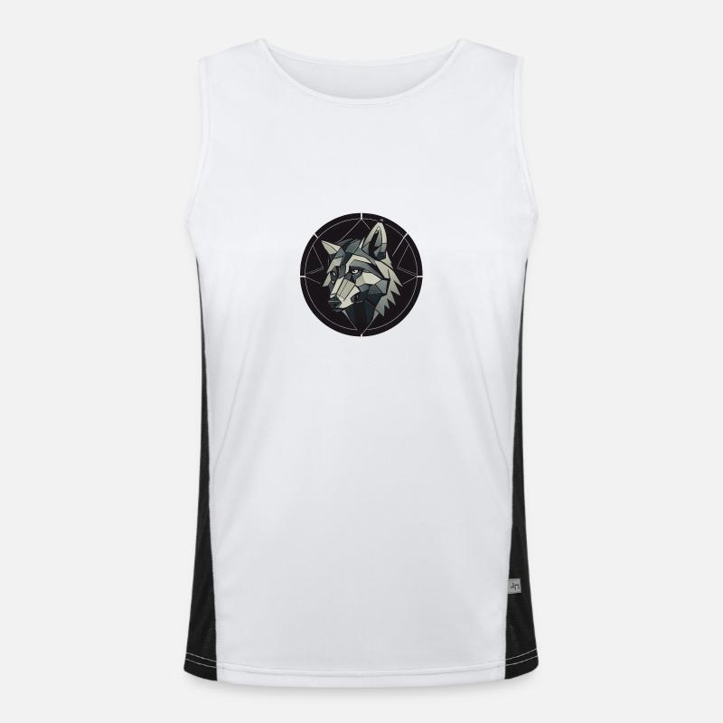Geometric wolf Men's Functional Contrast Tank Top 