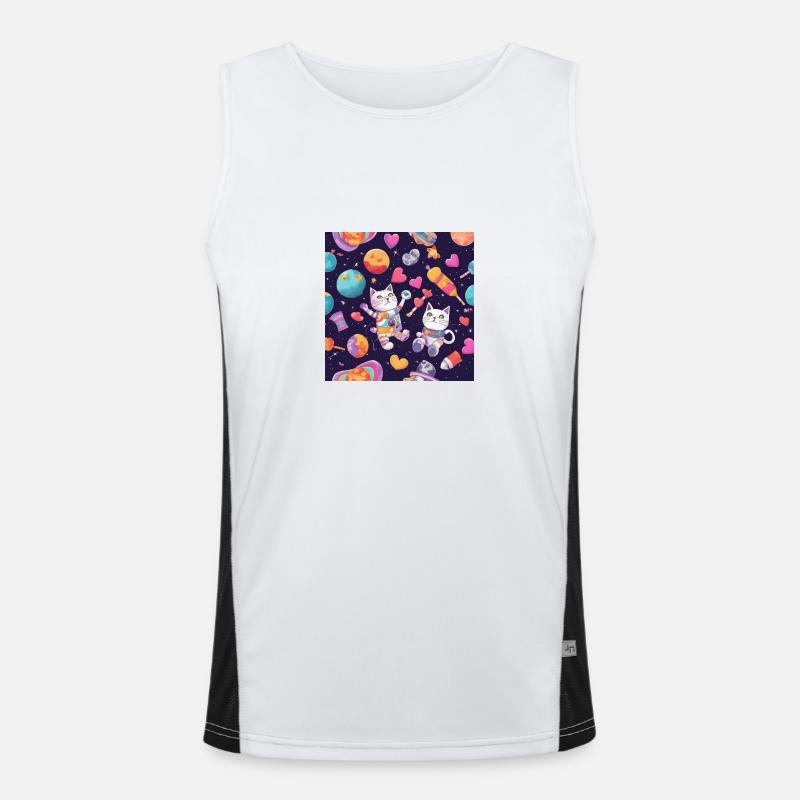 Chat dans l’espace Vol.2 Débardeur respirant contrasté Homme 