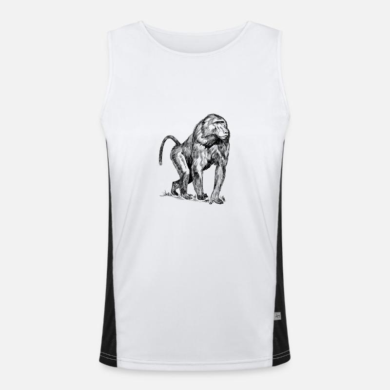 Monkey baboon - Men's Functional Contrast Tank Top  - white/black