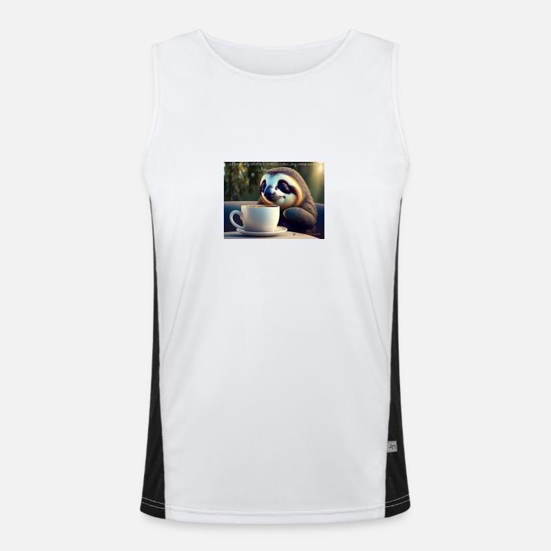 Caffeinated Sloth Funktionelles Kontrast-Tank Top für Männer 