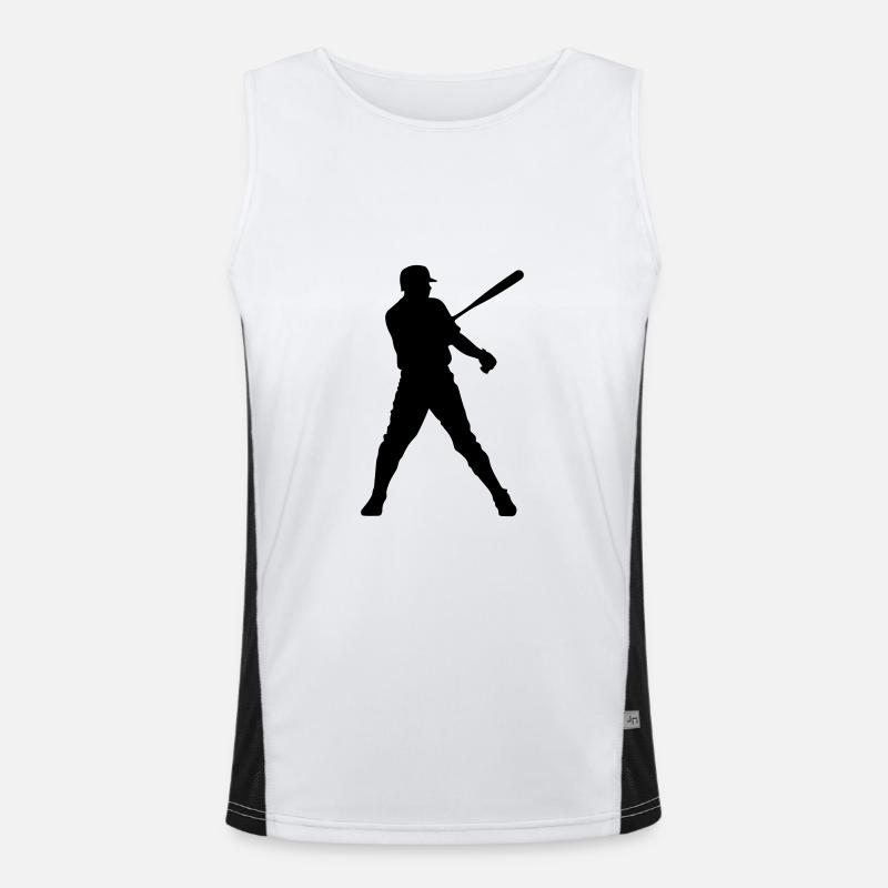 Baseball Man Silhouette Men's Functional Contrast Tank Top 