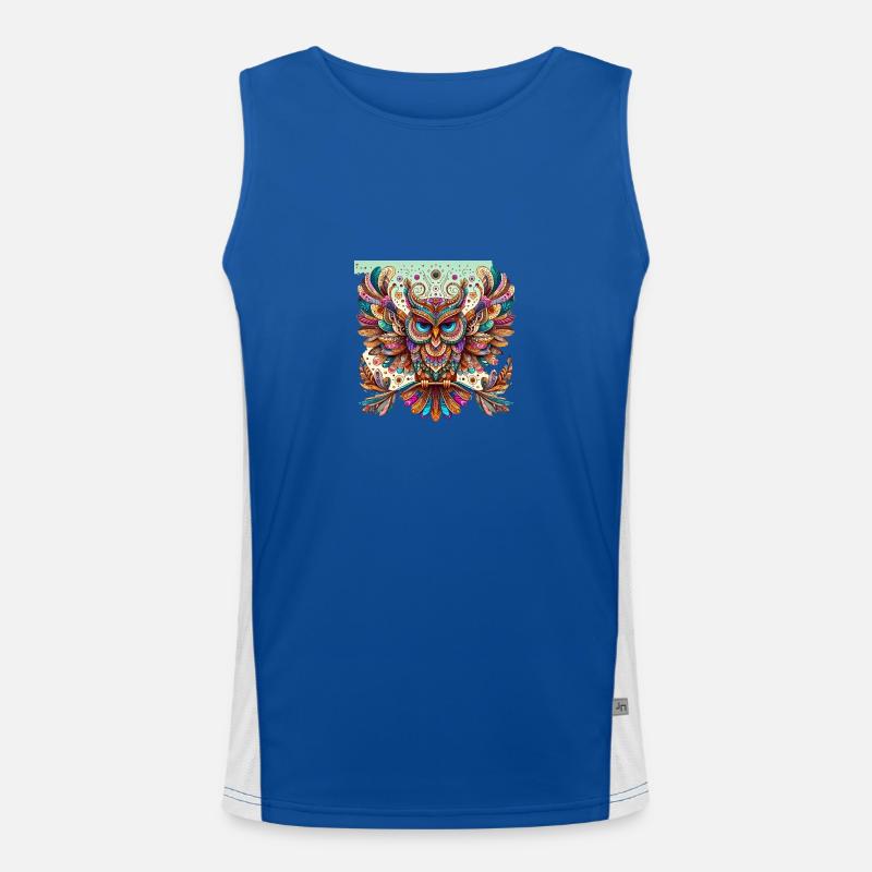 Muster Eule Funktionelles Kontrast-Tank Top für Männer 