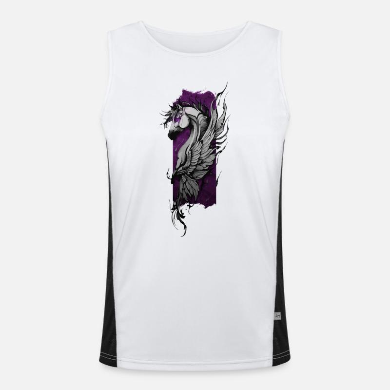 Celestial Harmony: Winged Horse Men's Functional Contrast Tank Top 