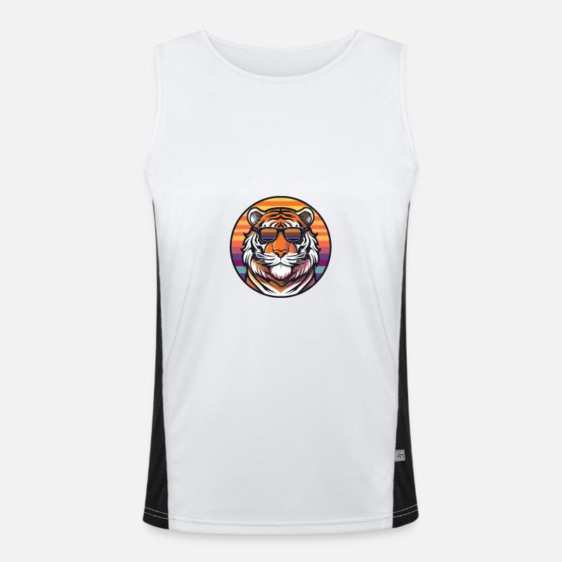 Tiger Comic Cool Summer - Men's Functional Contrast Tank Top  - white/black