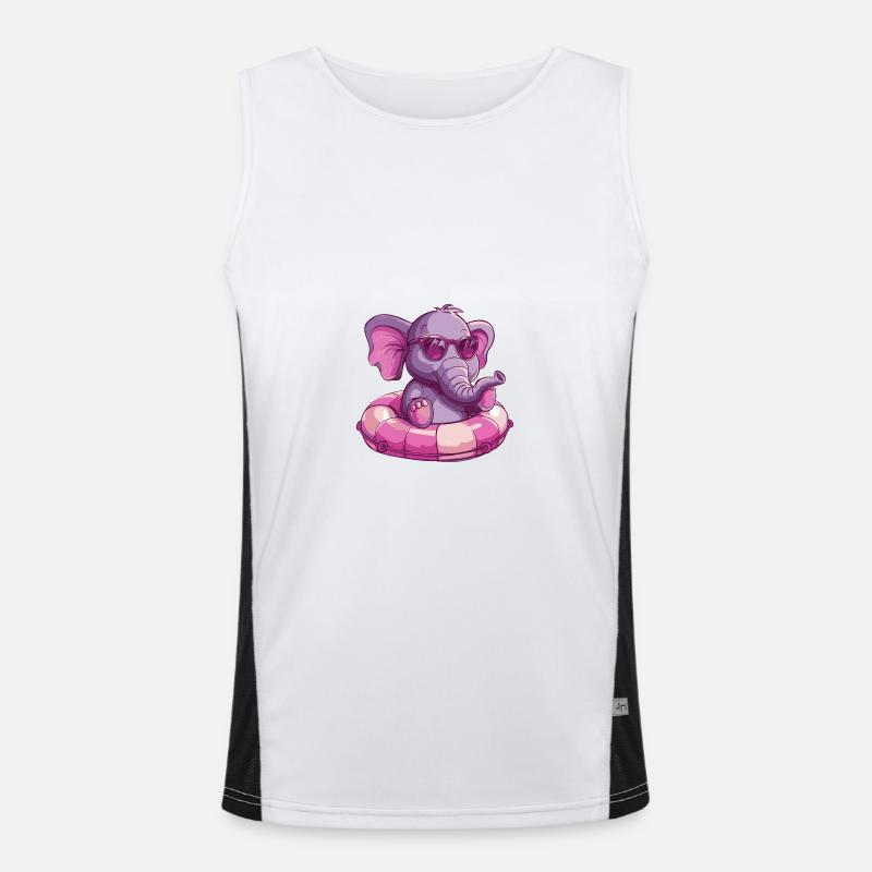 Elephant Comic Cool - Men's Functional Contrast Tank Top - white/black