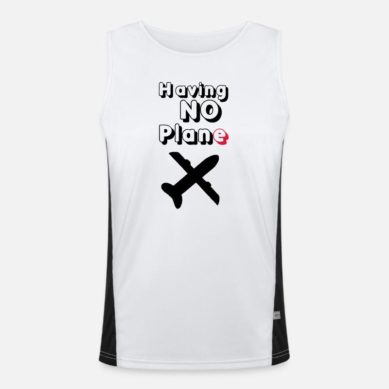 Having no Plane Geschenk Funktionelles Kontrast-Tank Top für Männer 