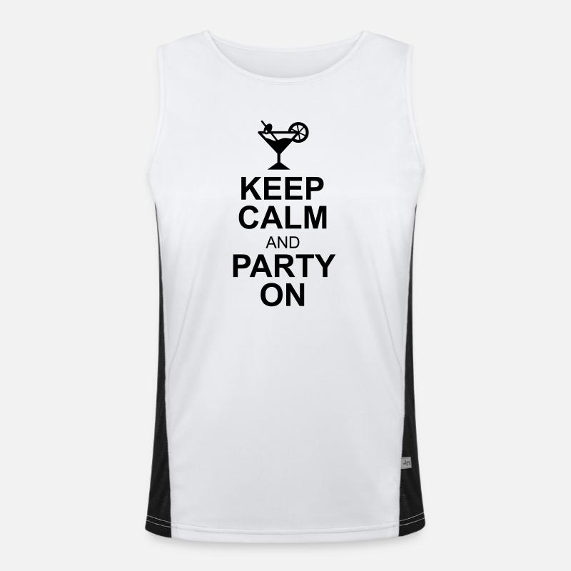 keep calm and party on Funktionelles Kontrast-Tank Top für Männer 