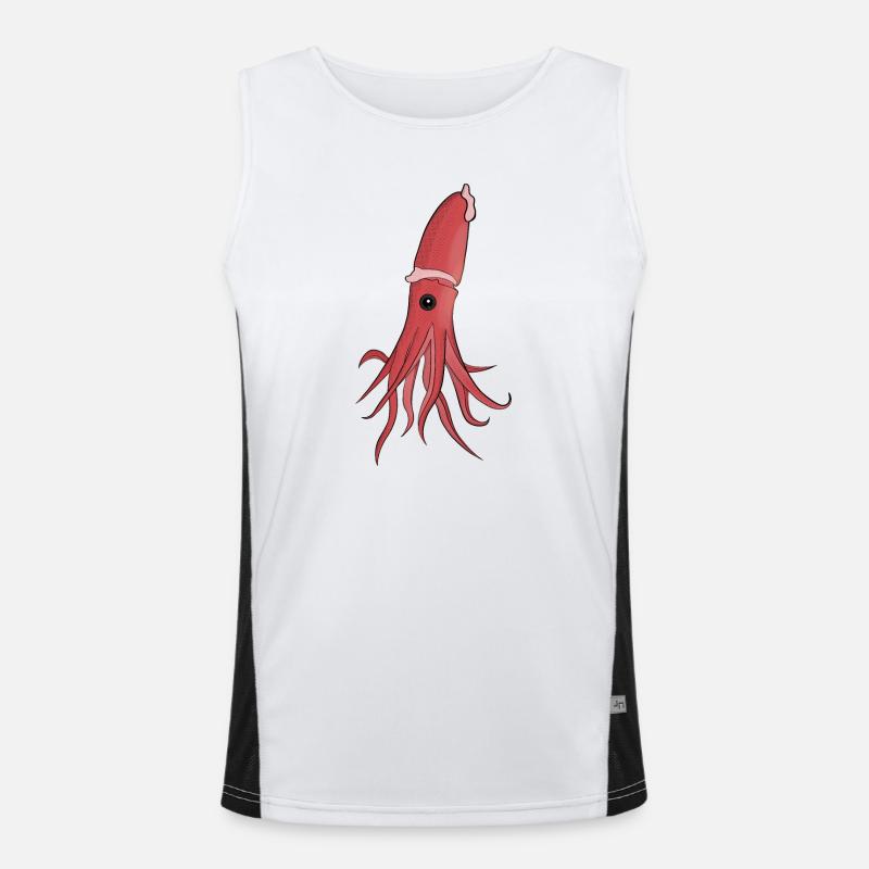 Meerestiere: Ein wunderschöner Tintenfisch Funktionelles Kontrast-Tank Top für Männer 