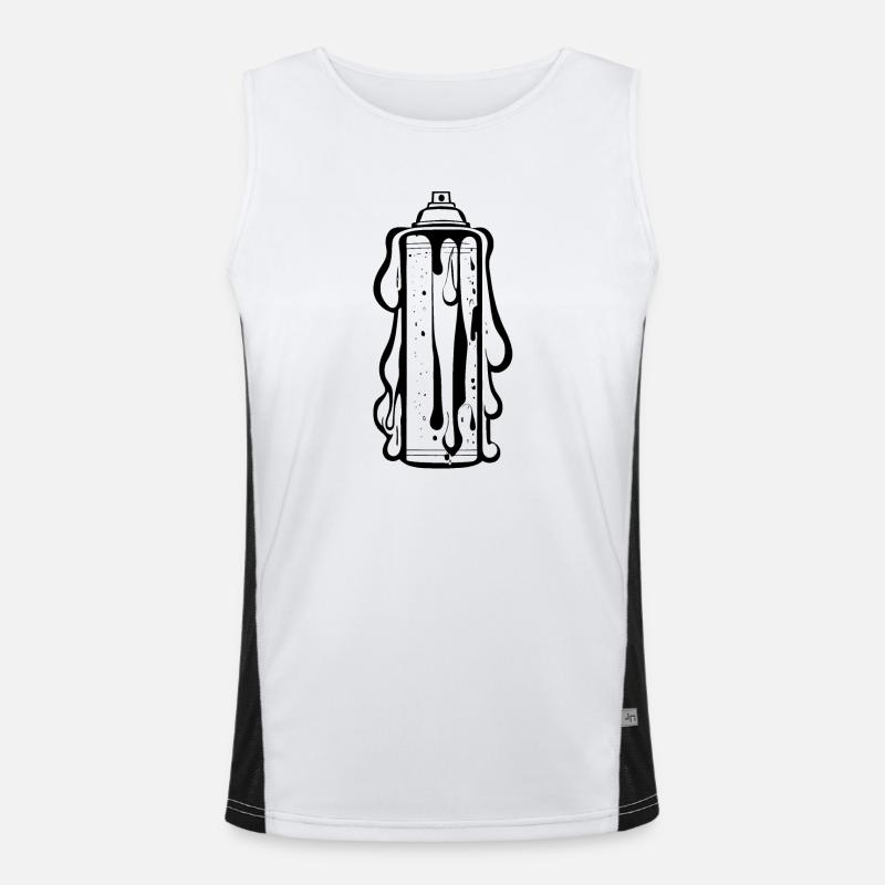Comic Spray Can with Drops Men's Functional Contrast Tank Top 