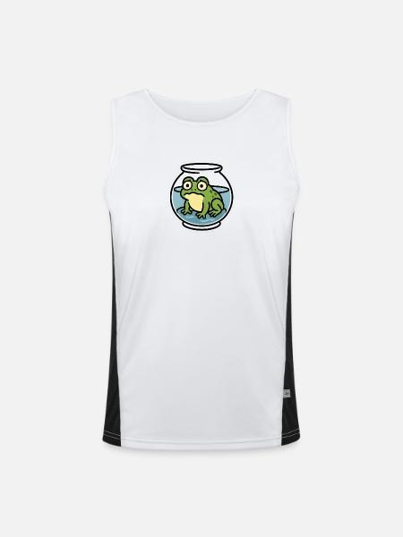 Frog in a Bowl - Men's Functional Contrast Tank Top  - white/black