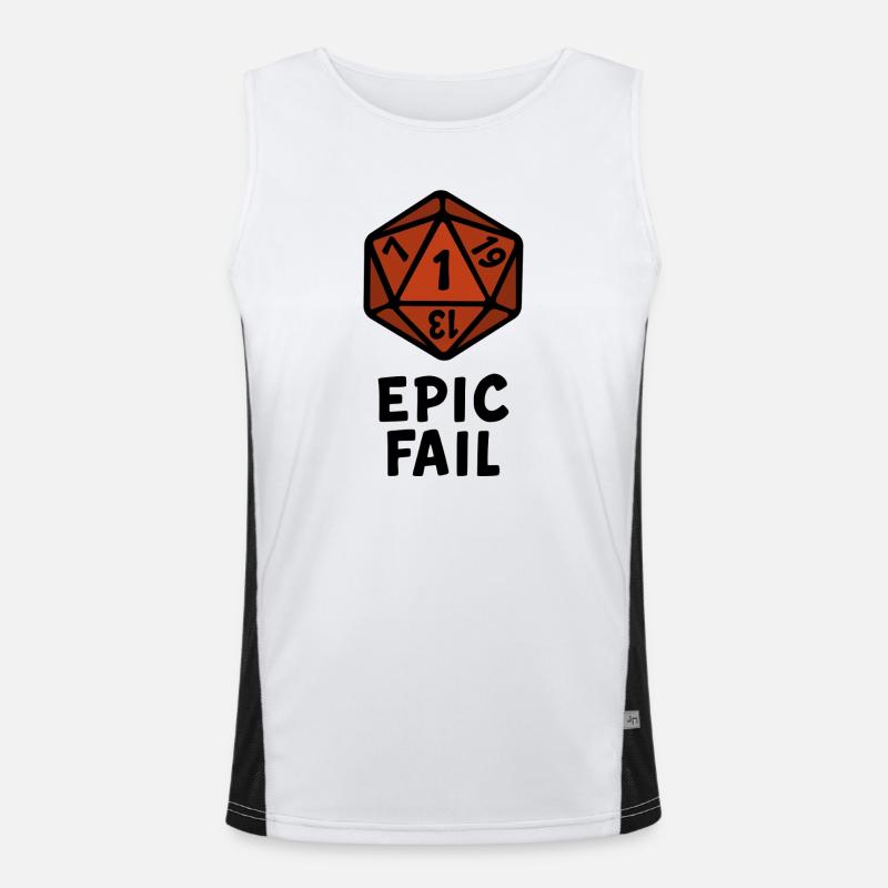 D20 Würfel Kunst im Retro-Stil Funktionelles Kontrast-Tank Top für Männer 