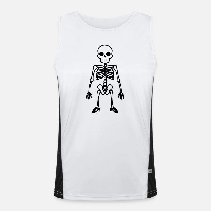Skeleton Comic - Men's Functional Contrast Tank Top  - white/black