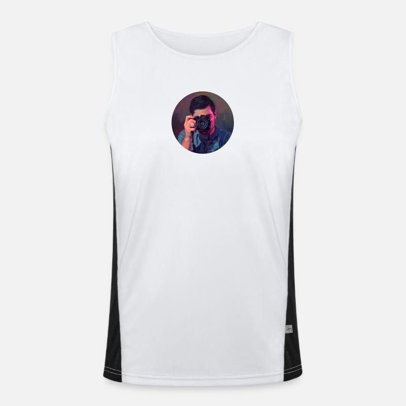 Fotógrafo con transformación digital artística. Camiseta funcional de tirantes en contraste para hombre 