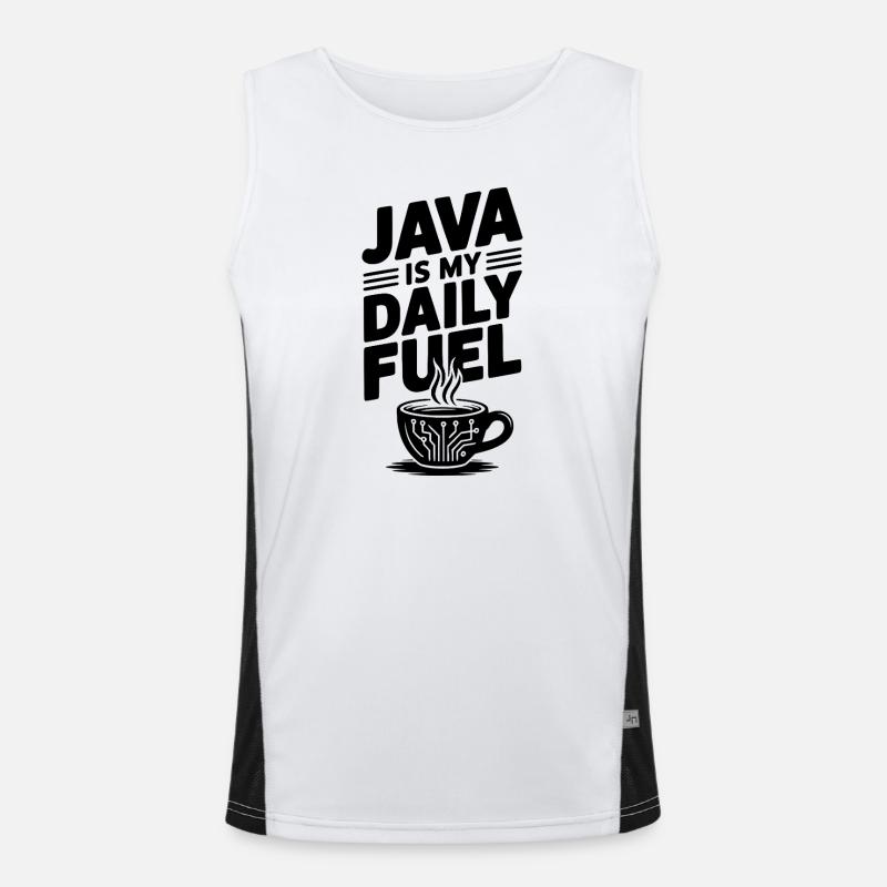 Java ist mein täglicher Treibstoff Funktionelles Kontrast-Tank Top für Männer 
