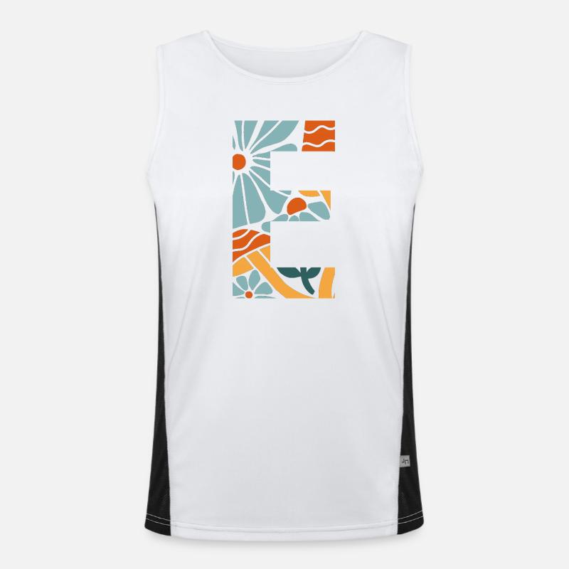 Buchstabe e Blumen groovy Geschenkidee Funktionelles Kontrast-Tank Top für Männer 