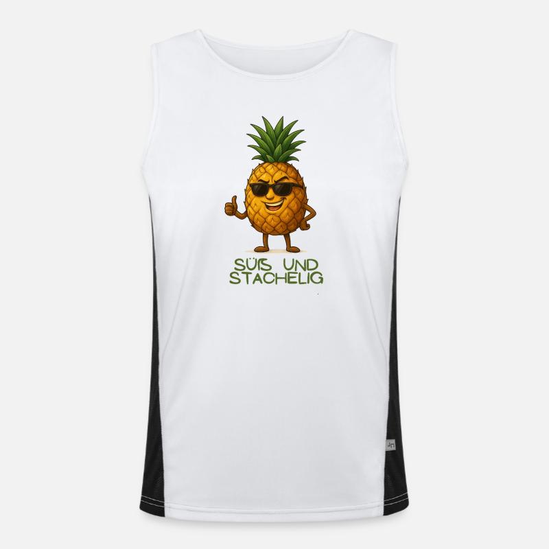 Pineapple with style: Sus and prickly Men's Functional Contrast Tank Top 