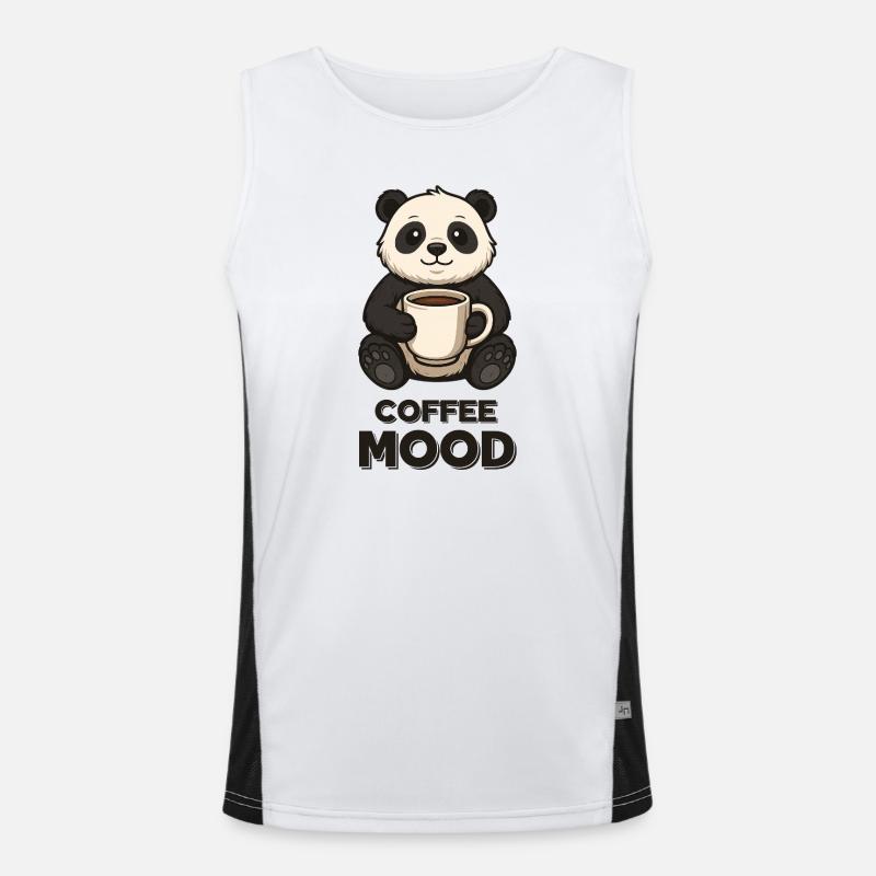Kaffeepanda Mood Funktionelles Kontrast-Tank Top für Männer 