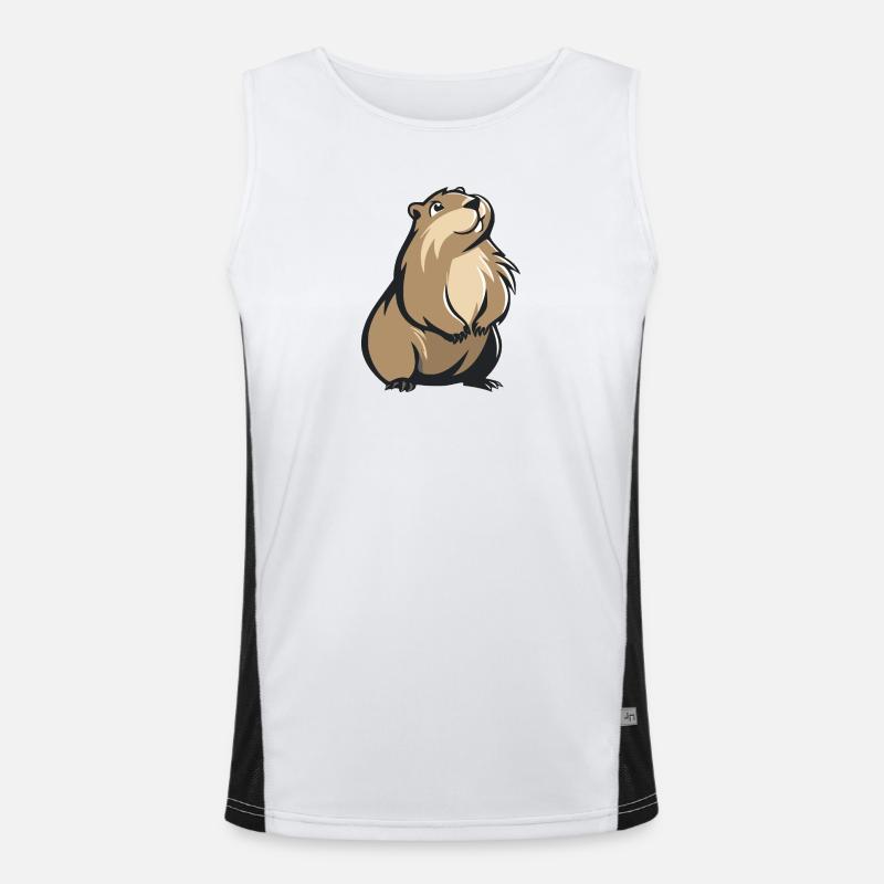 süßes Murmeltier Funktionelles Kontrast-Tank Top für Männer 