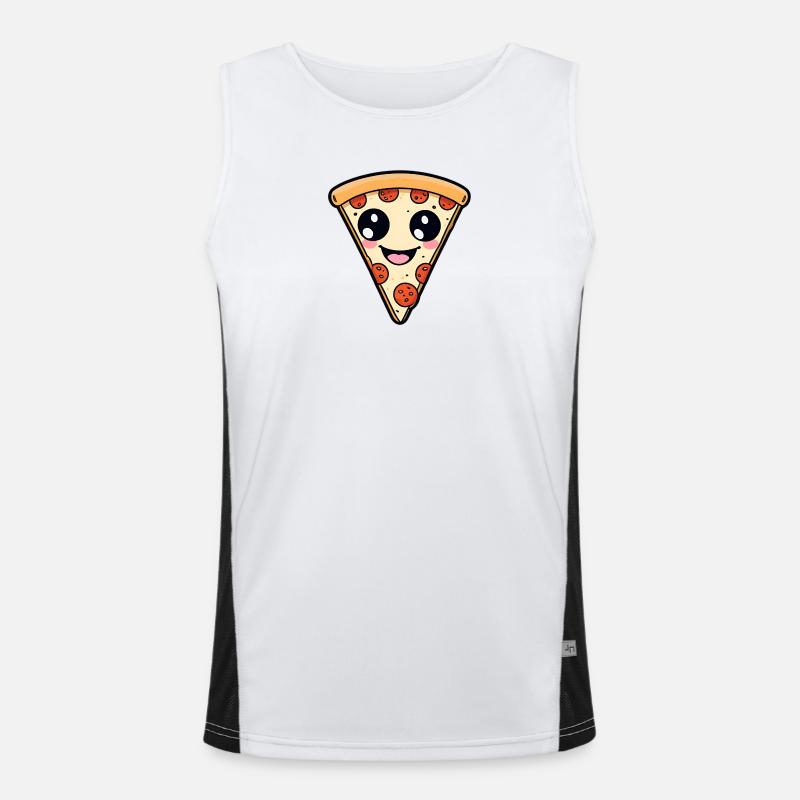 Kawaii Pizza Slice Men's Functional Contrast Tank Top 
