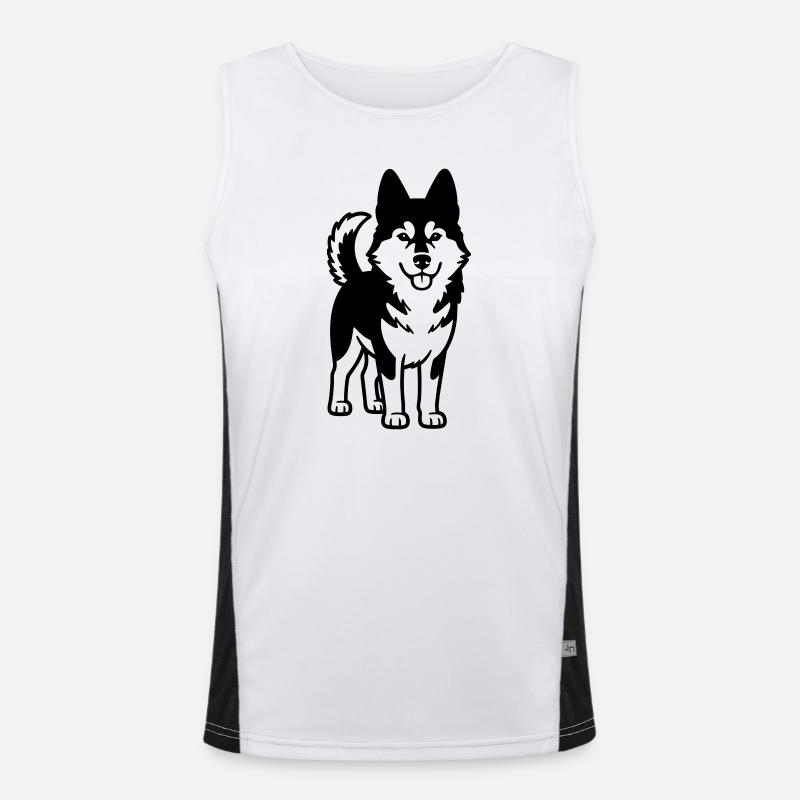 Husky-Hund Funktionelles Kontrast-Tank Top für Männer 