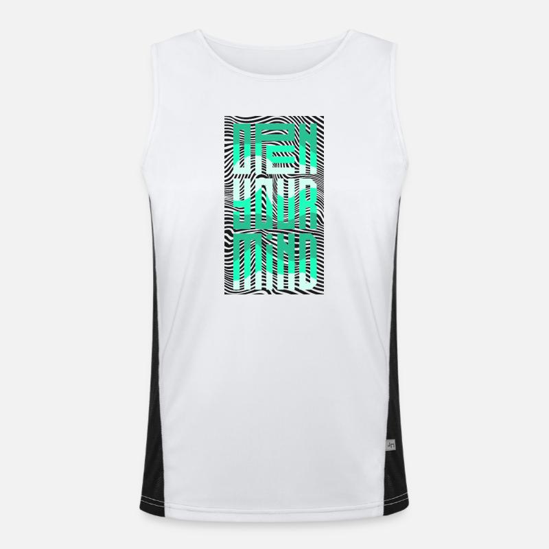 Open Your Mind - Men's Functional Contrast Tank Top  - white/black