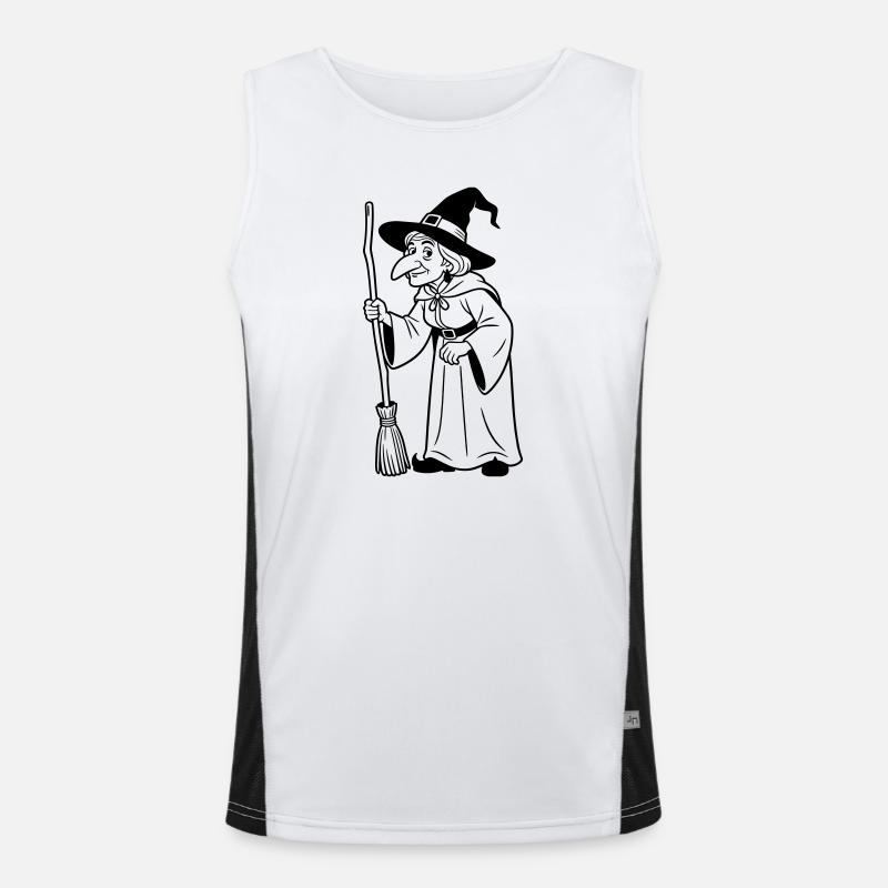 witch - Men's Functional Contrast Tank Top - white/black