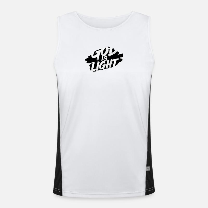 Gott ist Licht Funktionelles Kontrast-Tank Top für Männer 