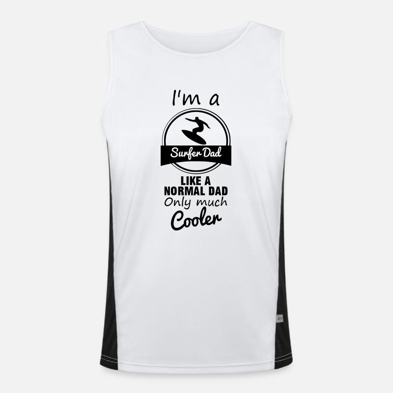 Surfer dad daddy vater surf surfen vater Funktionelles Kontrast-Tank Top für Männer 