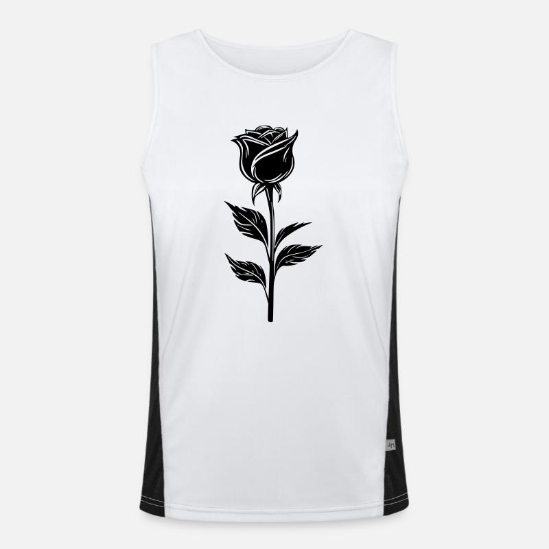 Simple rose design Men's Functional Contrast Tank Top 