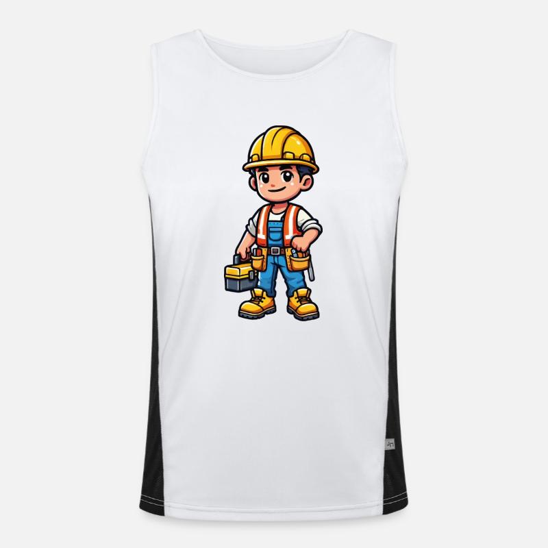 bauarbeiter Funktionelles Kontrast-Tank Top für Männer 