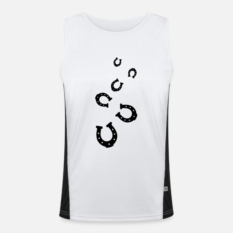 Horseshoe Icon - Men's Functional Contrast Tank Top  - white/black