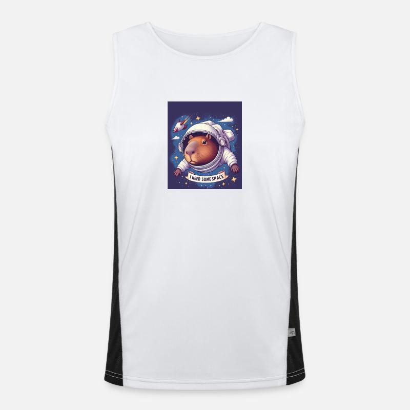 "I NEED SOME SPACE" Capybara Funktionelles Kontrast-Tank Top für Männer 