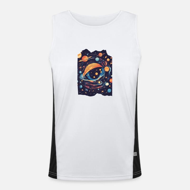 Eye Galaxy Outer Space Planets Stars Interstellar Men's Functional Contrast Tank Top 