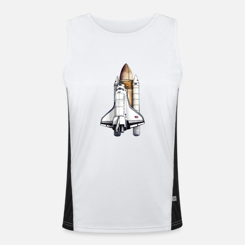 Space Shuttle beim Start Funktionelles Kontrast-Tank Top für Männer 