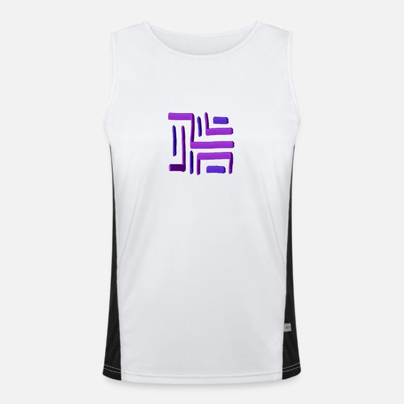 Lila Farblabyrinth Funktionelles Kontrast-Tank Top für Männer 