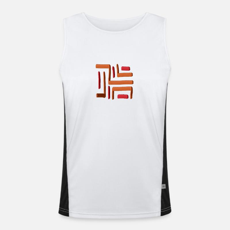 Red Paint Maze Men's Functional Contrast Tank Top 