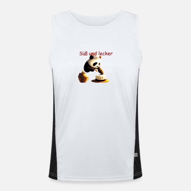 Süß und lecker Panda Bäcker. Geschenk Funktionelles Kontrast-Tank Top für Männer 