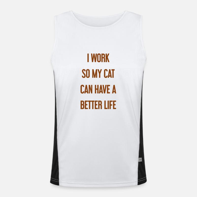 Für ein besseres Katzenleben arbeite ich! Funktionelles Kontrast-Tank Top für Männer 
