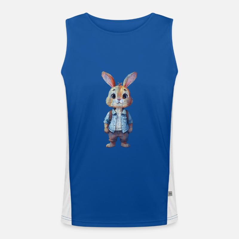 Süßer Hase Osterhase Funktionelles Kontrast-Tank Top für Männer 