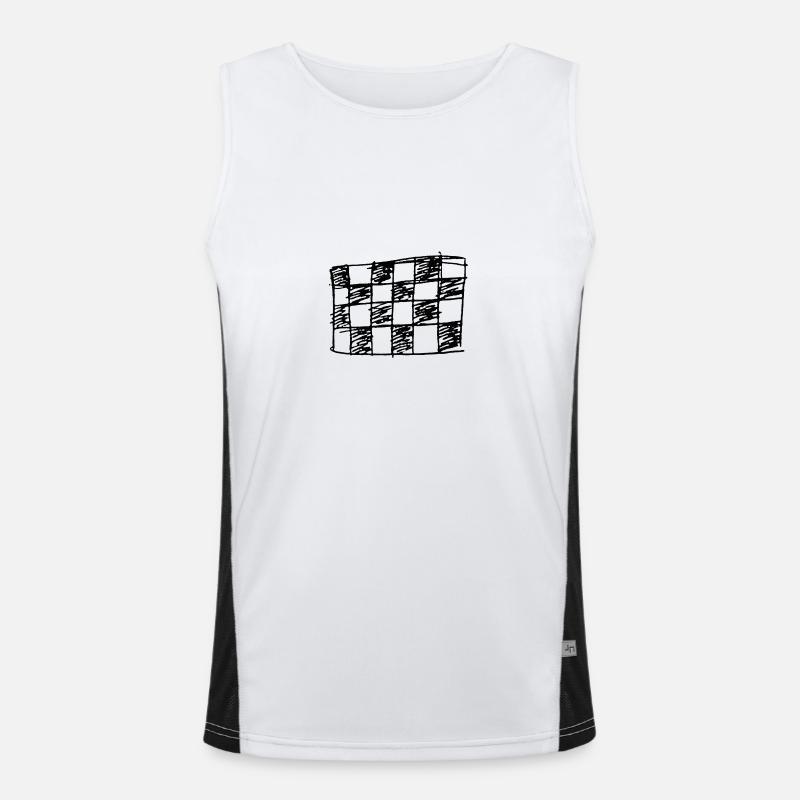 Chessboard drawn Men's Functional Contrast Tank Top 