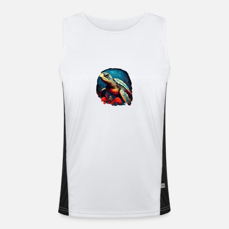 Wunderschöne Schildkröte Funktionelles Kontrast-Tank Top für Männer 