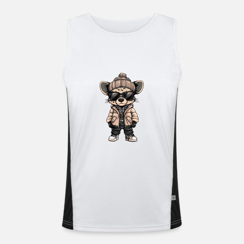 Hyena Cool Comic - Men's Functional Contrast Tank Top  - white/black