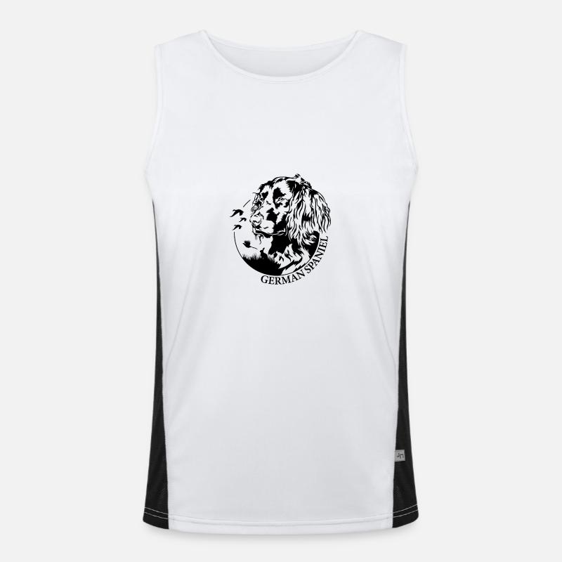 German Spaniel Portrait Jagdhunde Wilsigns Funktionelles Kontrast-Tank Top für Männer 