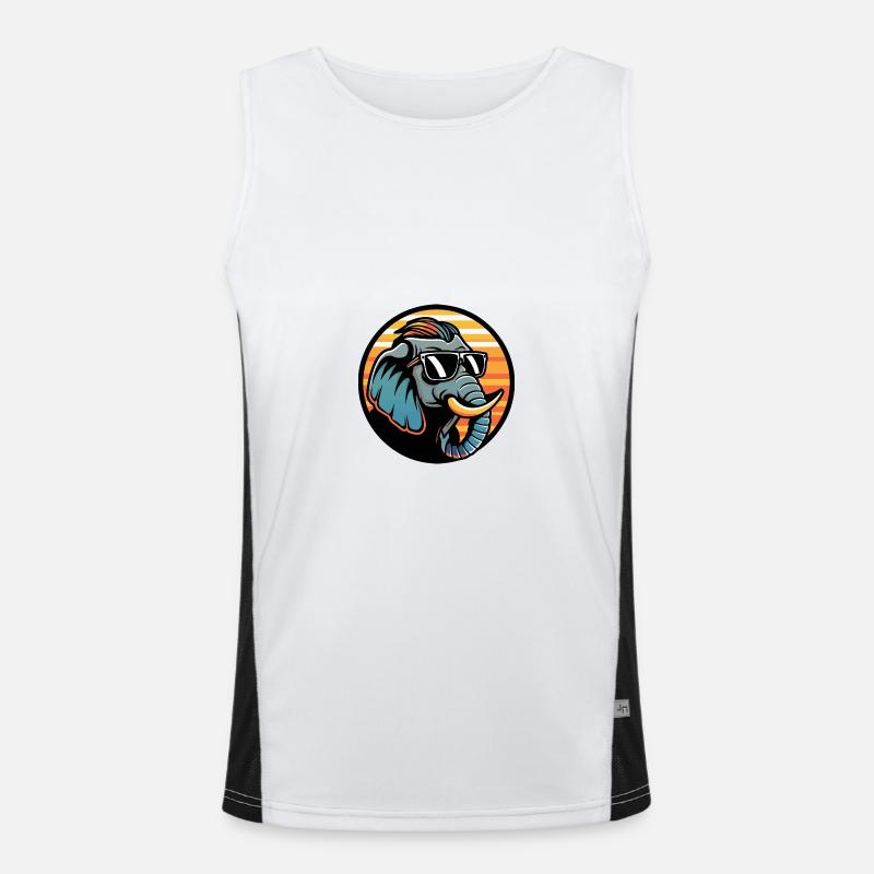 Elephant Comic Cool Summer - Men's Functional Contrast Tank Top - white/black