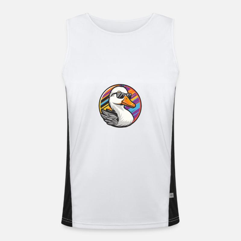 Goose Comic Cool Summer - Men's Functional Contrast Tank Top  - white/black