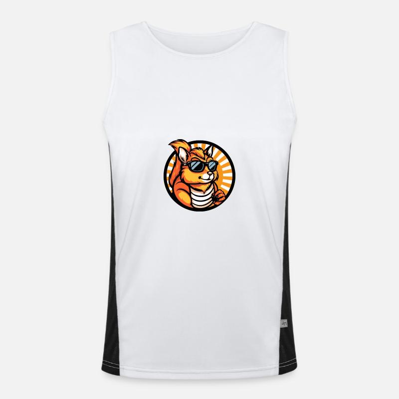 Squirrel Comic Cool Summer - Men's Functional Contrast Tank Top  - white/black
